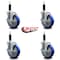 Service Caster 5'' Blue Poly Swivel 1'' Expanding Stem Caster Set with Brake, 4PK SCC-EX20S514-PPUB-BLUE-TLB-1-4 - alternate 2